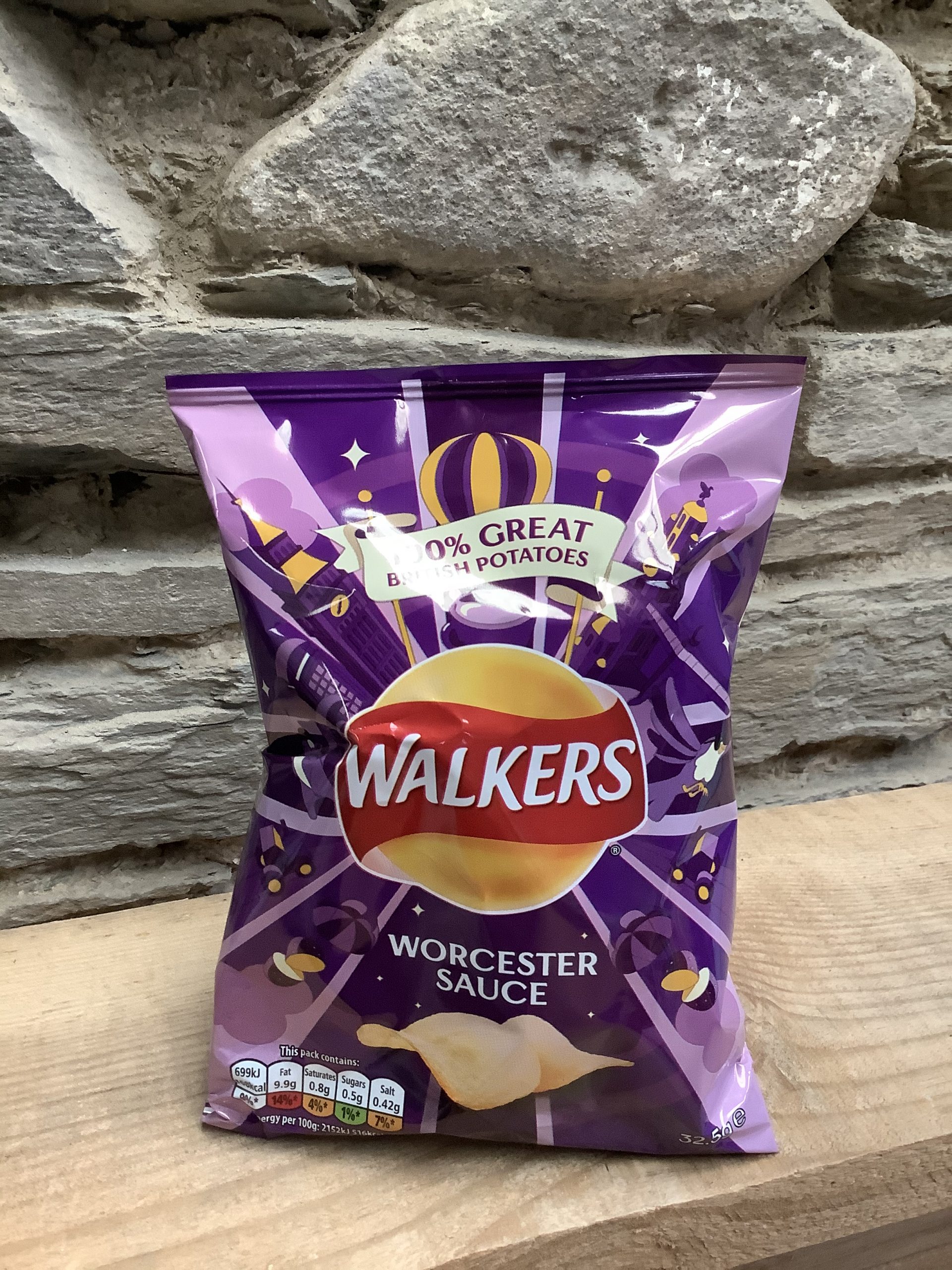 Walkers Crisps. Worcester Sauce Siop Y Pentre