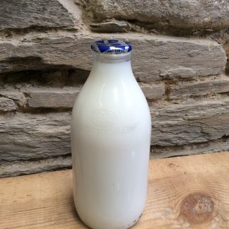 Glass Bottle. Welsh Skimmed Milk. 1 Pint