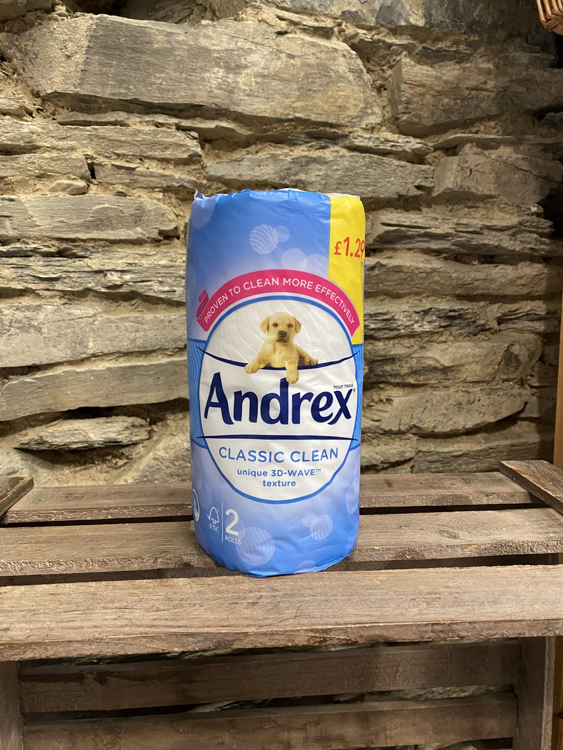 Andrex. Classic White Toilet Paper. 2 x Rolls Siop Y Pentre