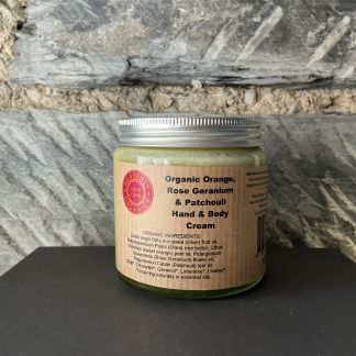 Heavenly Organics orange and rose geranium and patchouli hand and body cream